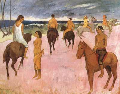 Paul Gauguin Riders on the Beach (mk07) oil painting picture